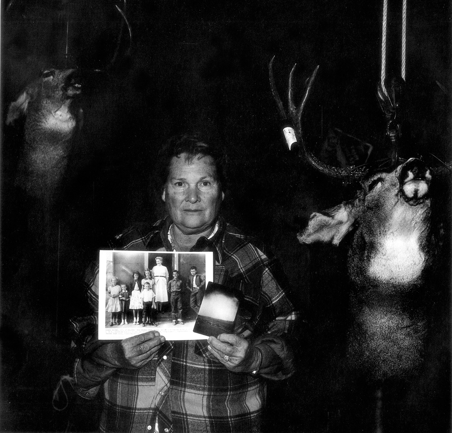 Nevada resident Martha Laird holds a photo of her children
