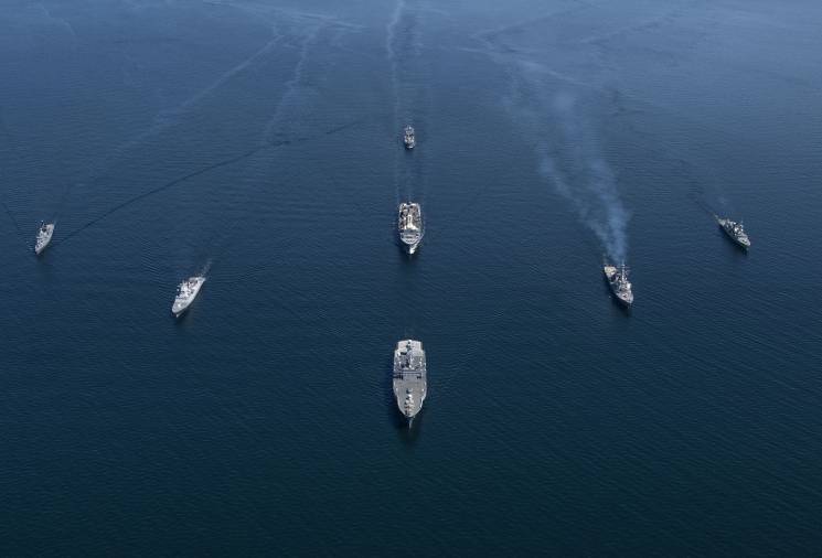 NATO ships sail together