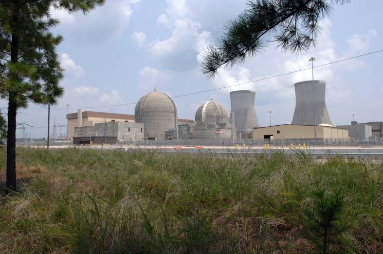 two nuclear power plant cooling towers