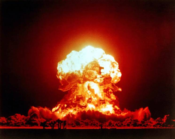 The Priscilla nuclear test, part of Operation Plumbbob. 25th June 1957. It was a series of nuclear tests conducted between May 28 and October 7, 1957, at the Nevada Test Site.; Getty