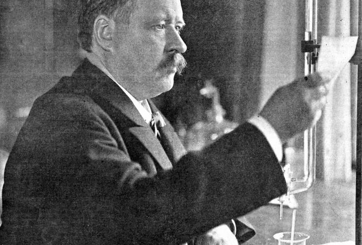 Svante August Arrhenius in his lab