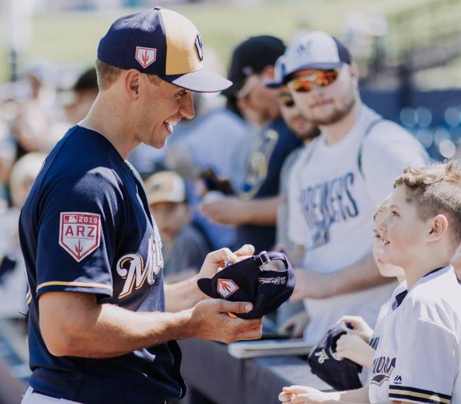 Brent Suter, a pitcher for the Milwaukee Brewers is an inspiration to fans of all ages; Matt Morrison Align Agency