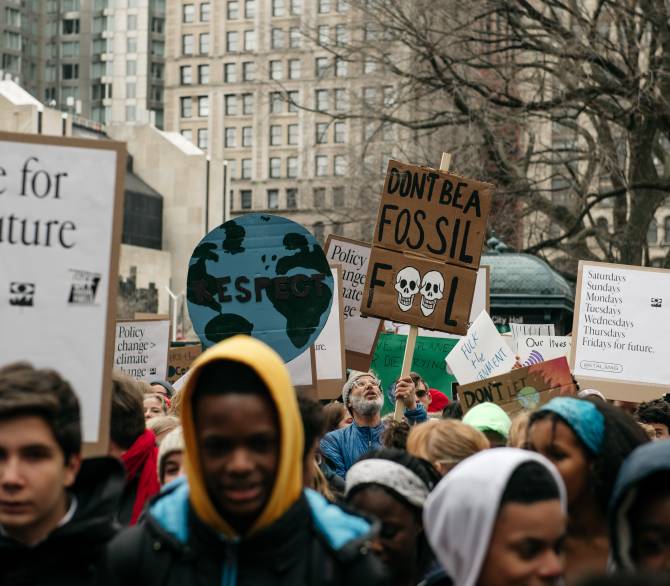 Demonstrators from several environmental groups including Extinction Rebellion and Sunrise Movement demand broad action at a youth-led climate strike near City Hall on December 6, 2019 in New York City.; Getty