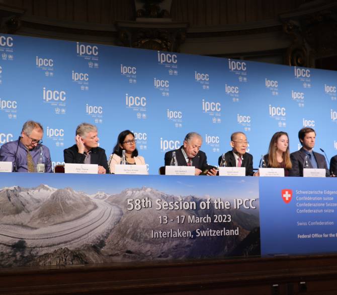 IPCC held a press conference in Interlaken, Switzerland, March 20, 2023 to release the closing chapter of the Sixth Assessment Report, Climate Change 2023: Synthesis Report. 