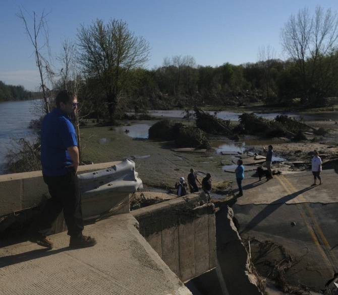 A failed dam in Edinville, Michigan