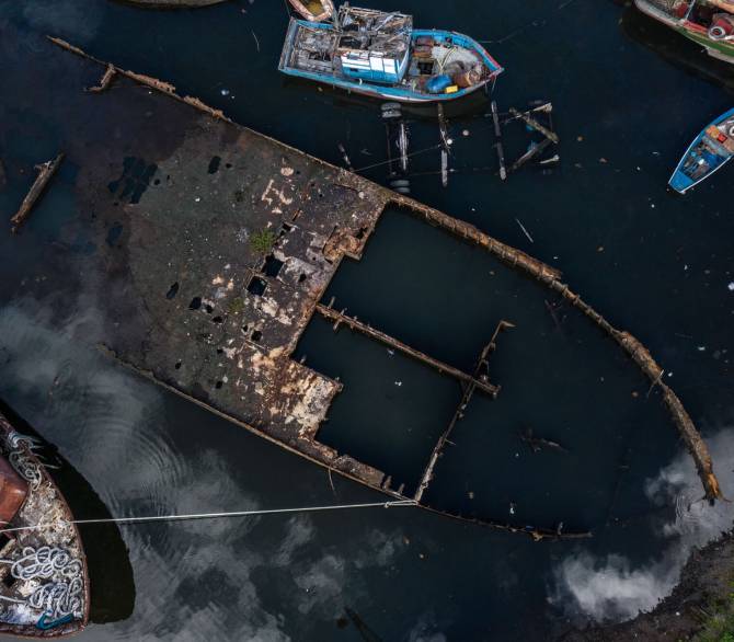 Brazil’s Navy recently counted 51 abandoned boats in the area.