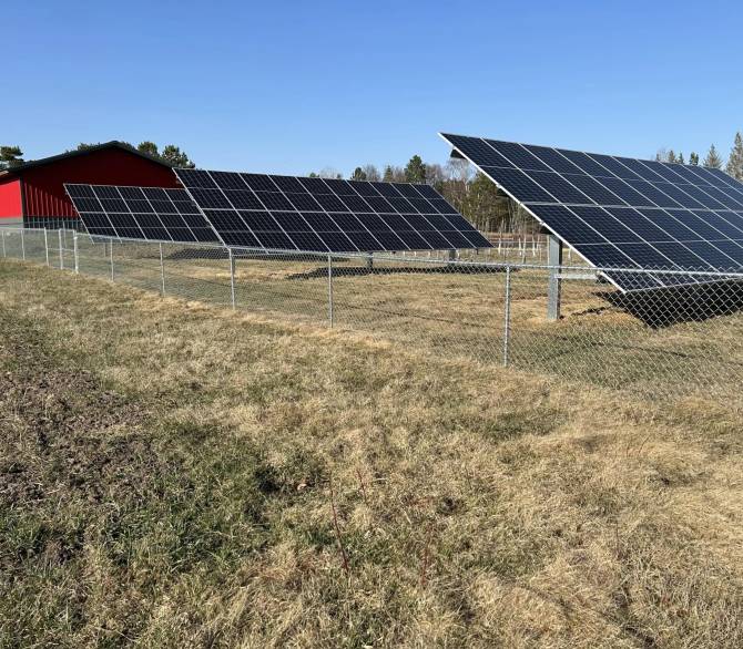Solar panels at Lavalier's Berry Patch. (Photo provided by Stuart Lavalier)