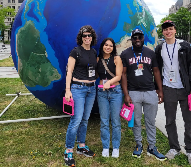 Left to right, Dana R. Fisher, Lexie Sagun, Emmanuel S. Wanjala, Quinn P. Renaghan (not pictured: Mohammed Ademo). 