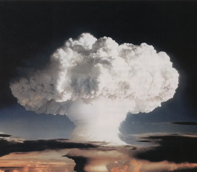 The “Ivy Mike” atmospheric nuclear test in November 1952. 