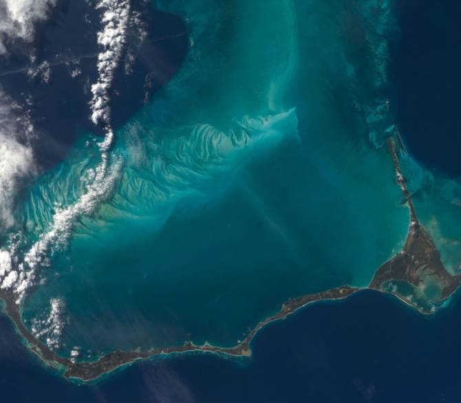 The Bahamas’ Eleuthera Island is home to mangrove swamps, coral reefs, and shoals.