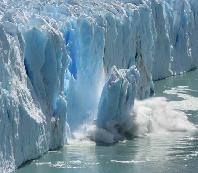 Climate Change - Antarctic Melting Glacier in a Global Warming Environment. 2023 climate collapse rising temperatures