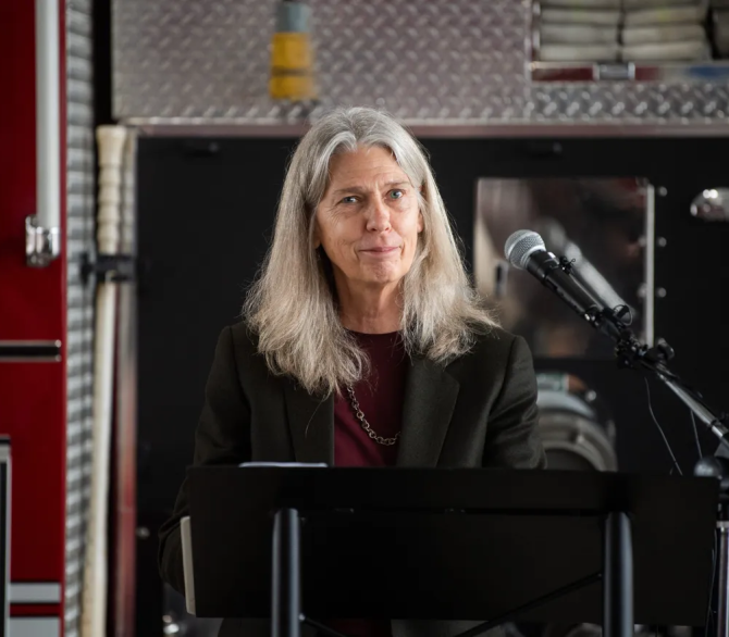 Jill Hruby, Under Secretary of Energy for Nuclear Security and Administrator of the National Nuclear Security Administration, speaks during an event on Thursday, Jan. 26, 2023, celebrating a new fire station and Emergency Operations Center built at the Y-12 National Security Complex in Oak Ridge. The new fire station and EOC replace buildings constructed in the 1940s. Okr Y 12 Fire Hall Opens Bp