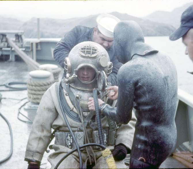 Atomic veteran Harvey Thorstad aboard the USS Munsee in Adak, Alaska, October 12, 1962. Courtesy Harvey Thorstad