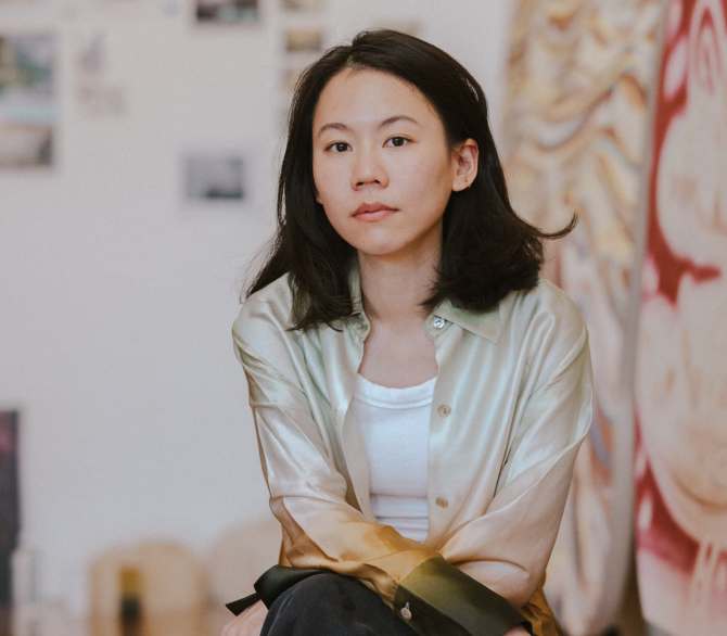 Artist Su Yu-Xin poses for a portrait in her Los Angeles studio in March.