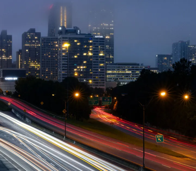 Downtown Atlanta at night